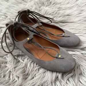 CHLOE Foster Lace Up Ballet Flat Size 39 Size 9